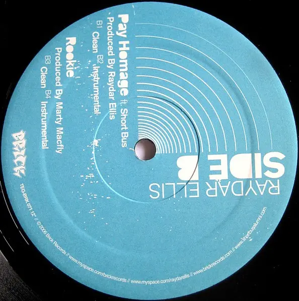 Raydar Ellis - Sambo Song / 3 Steps, Hip Hop, 2006 - Brick Records, Traffic Entertainment Group, US, Vinyl 1x 12"