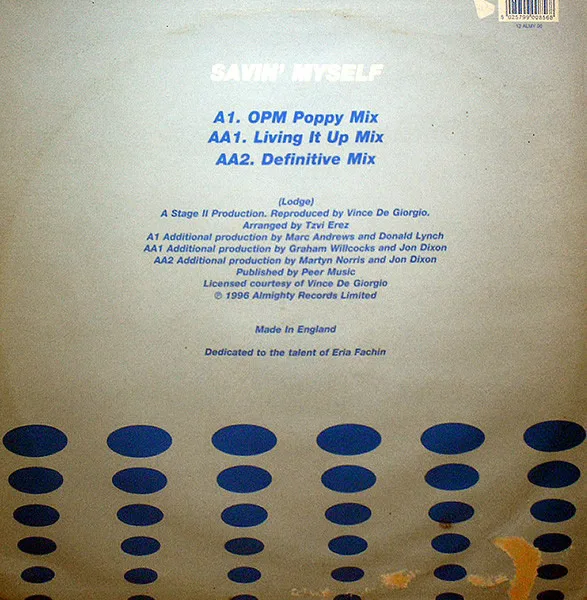 Album cover for Savin' Myself - The Remixes by Eria Fachin