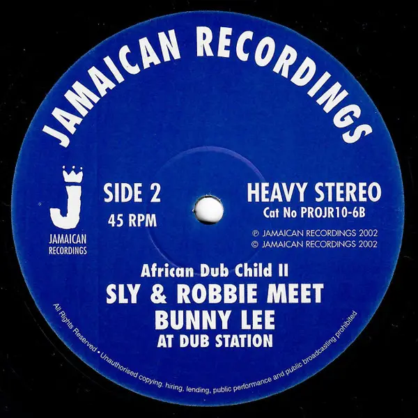 Sly & Robbie meet Bunny Lee - At Dub Station, Electronic, Reggae, Dub, 2002 - Jamaican Recordings, UK, Vinyl 1x 10"