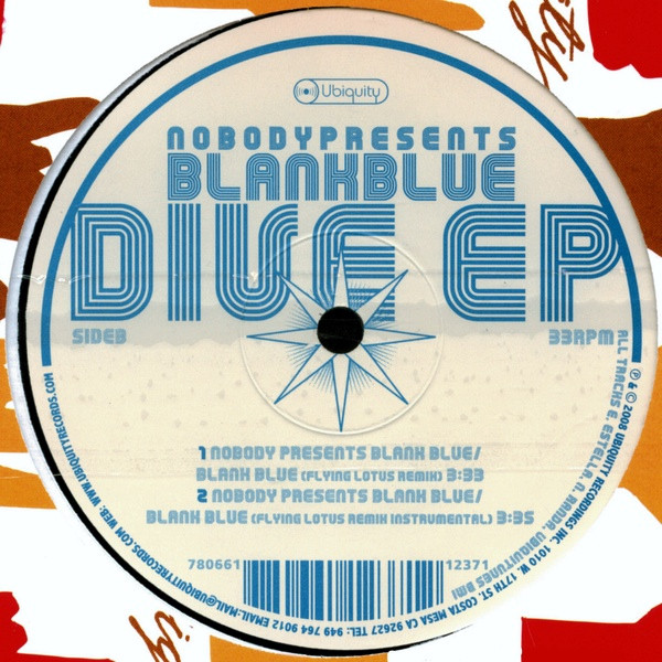 Nobody Presents Blank Blue - Dive EP, Electronic, Folk, World, & Country, Hip Hop, Downtempo, Folk, Instrumental, 2008 - Ubiq