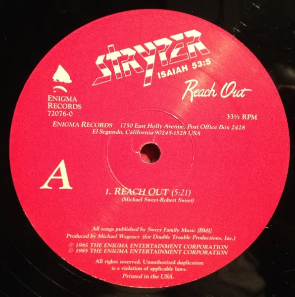 Album cover for Reach Out by Stryper