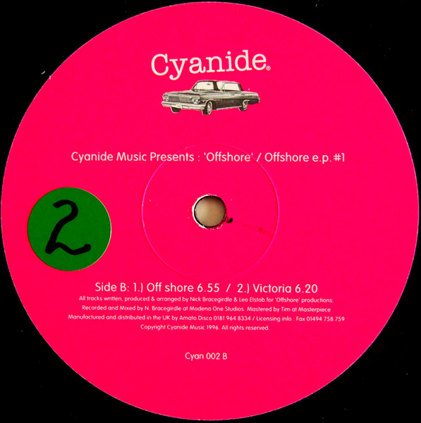 Chicane - Offshore Ep #1, Electronic, Ambient, House, Trance, 1996 - Cyanide, UK, Vinyl 1x 12", EP