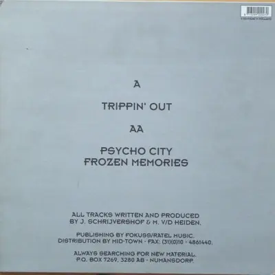 DJ Misjah & DJ Groovehead - Trippin' Out, Electronic, Acid, Hard Trance, Techno, 1995 - X-Trax, Netherlands, Vinyl 1x 12", 33