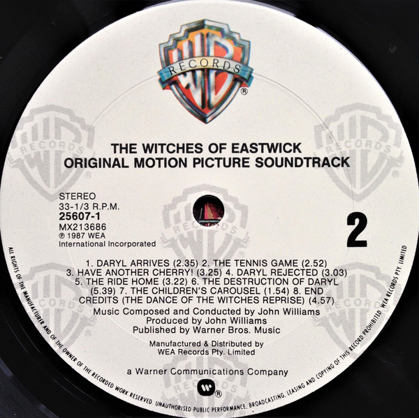 John Williams (4) - The Witches Of Eastwick (Original Motion Picture Soundtrack), Classical, Stage & Screen, Contemporary, Sc