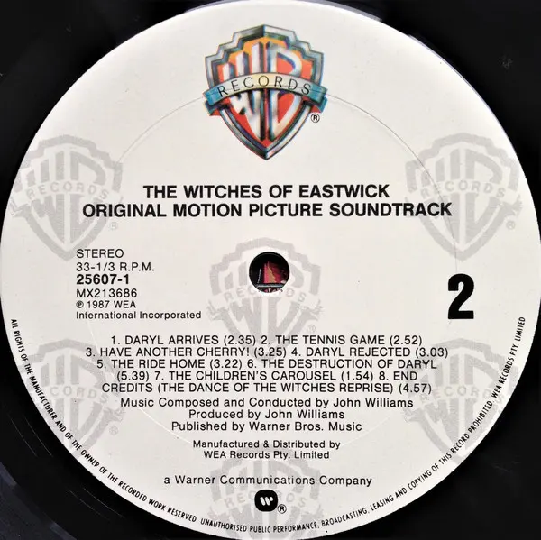 John Williams (4) - The Witches Of Eastwick (Original Motion Picture Soundtrack), Classical, Stage & Screen, Contemporary, Sc
