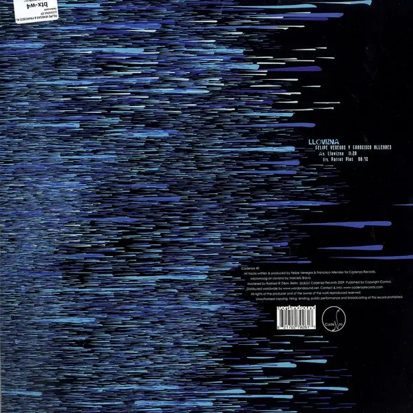 Felipe Venegas Y Francisco Allendes - Llovizna, Electronic, House, Minimal, 2009 - Cadenza, Switzerland, Vinyl 1x 12", 33 ⅓ R