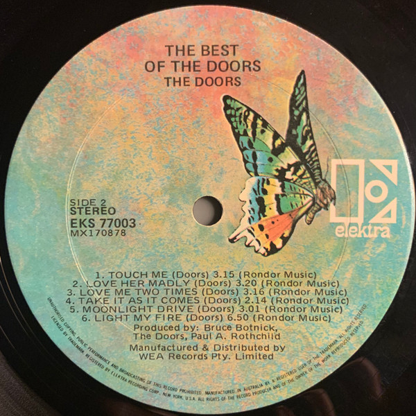 Doors, The - The Best Of Doors, Rock, Classic Rock, Psychedelic Rock, 1973 - Elektra, Australia, Vinyl 1x LP, Compilation