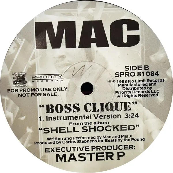 Mac (2) - Boss Clique, Hip Hop, Bounce, Gangsta, 1998 - No Limit Records, Priority Records, US, Vinyl 1x 12", 33 ⅓ RPM, Promo