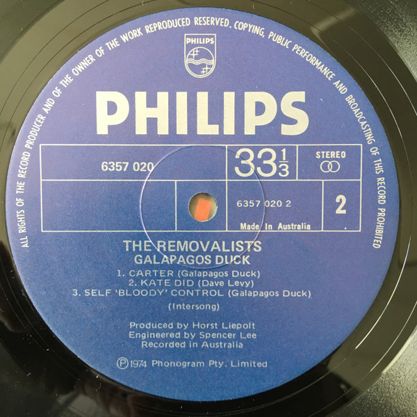 Galapagos Duck - The Removalists (Original Soundtrack), Funk / Soul, Jazz, Stage & Screen, Funk, Jazz-Funk, Soundtrack, 1974 