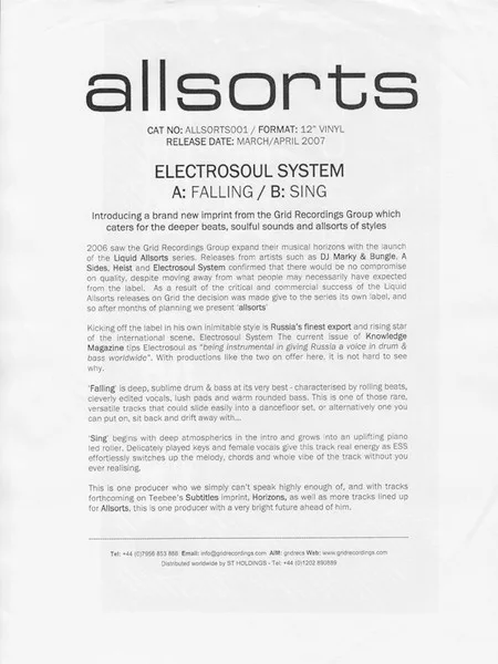 Album cover for Falling by Electrosoul System