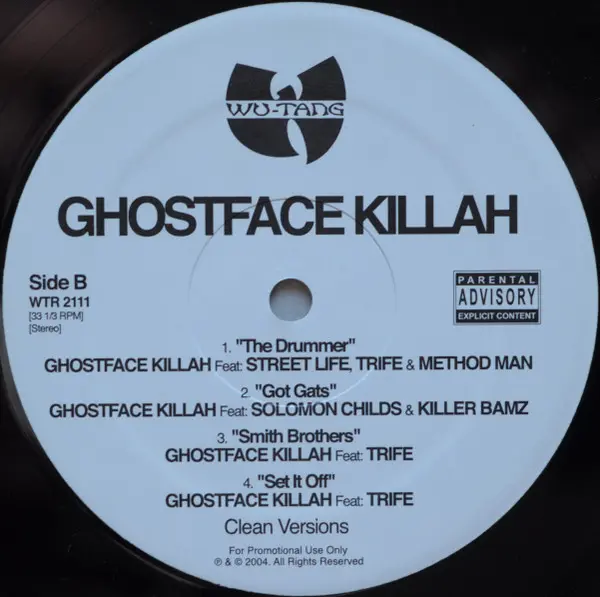 Ghostface Killah - The Drummer, Hip Hop, 2004 - Wu-Tang Records, US, Vinyl 1x 12", 33 ⅓ RPM, Promo