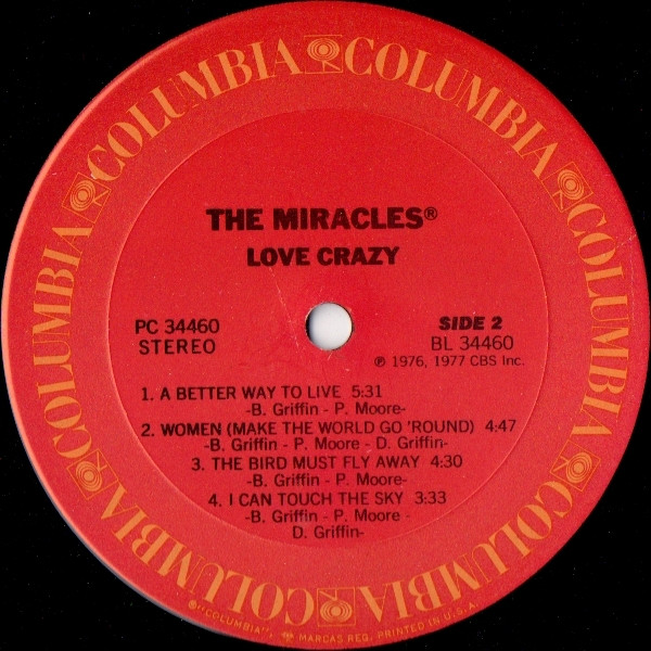 Miracles, The - Love Crazy, Funk / Soul, Disco, Soul, 1977 - Columbia, US, Vinyl 1x LP, Album
