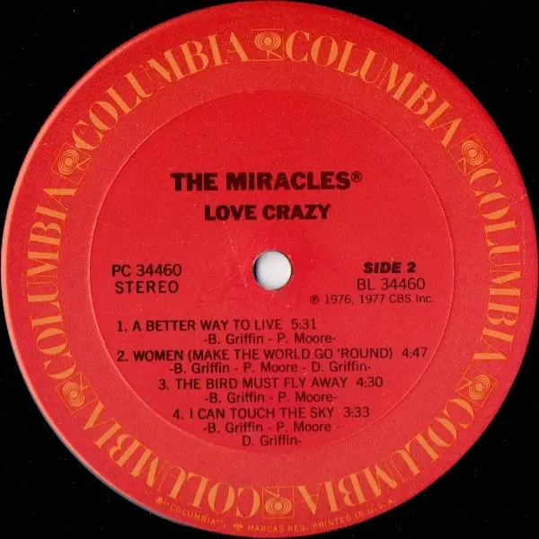Miracles, The - Love Crazy, Funk / Soul, Disco, Soul, 1977 - Columbia, US, Vinyl 1x LP, Album