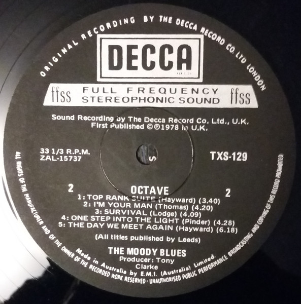 Moody Blues, The - Octave, Rock, Classic Rock, 1978 - Decca, Australia, Vinyl 1x LP, Album Black label gatefold