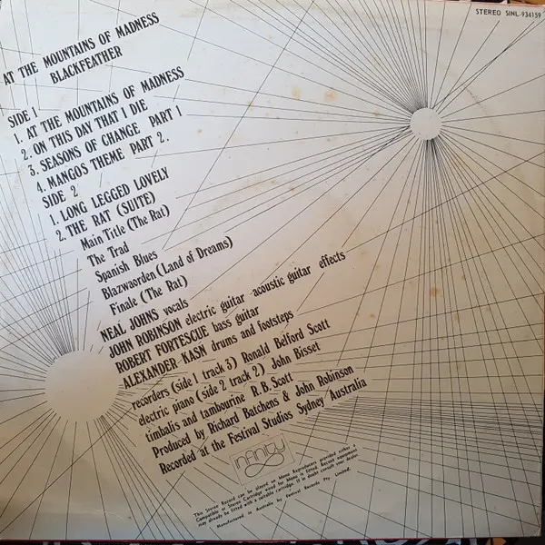 Blackfeather - At The Mountains Of Madness, Rock, Psychedelic Rock, 1971 - Infinity, Australia, Vinyl 1x LP, Album