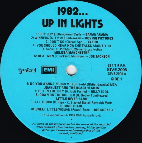 Album cover for 1982 Up In Lights by Various