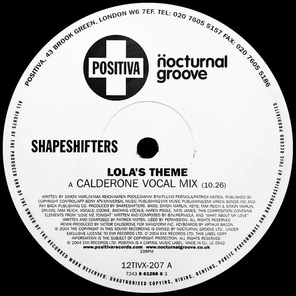 Album cover for Lola's Theme (Victor Calderone Remixes) by Shapeshifters