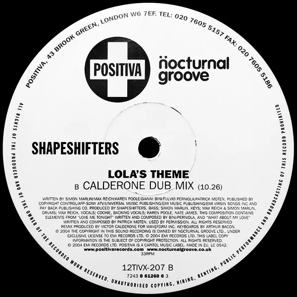 Album cover for Lola's Theme (Victor Calderone Remixes) by Shapeshifters