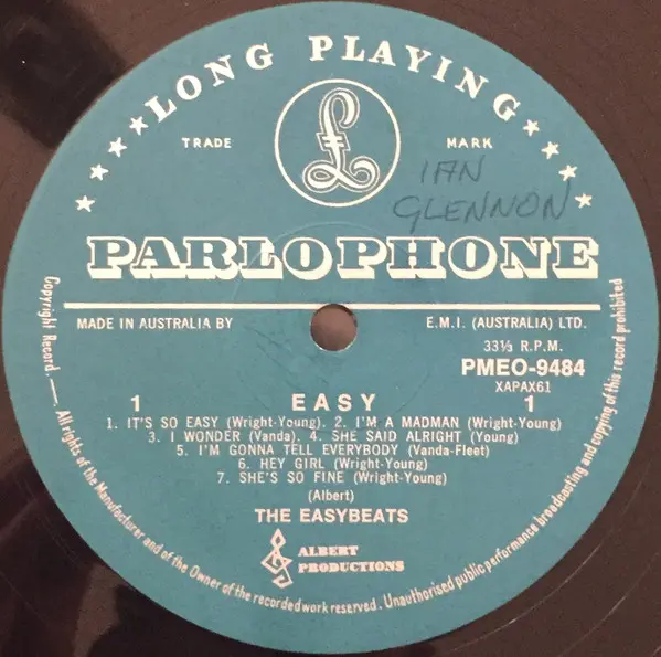 Easybeats, The - Easy, Rock, Beat, Rock & Roll, 1969 - Parlophone, Australia, Vinyl 1x LP, Reissue, Mono