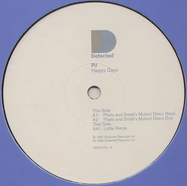 Paul Jacobs - Happy Days (Part 1), Electronic, House, 1999 - Defected, UK, Vinyl 1x 12"