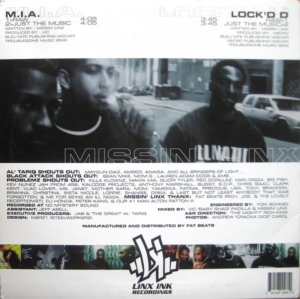 Album cover for M.I.A. / Lock'd D by Missin' Linx