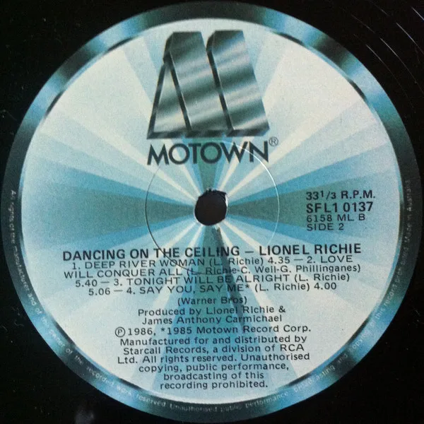 Album cover for Dancing On The Ceiling by Lionel Richie