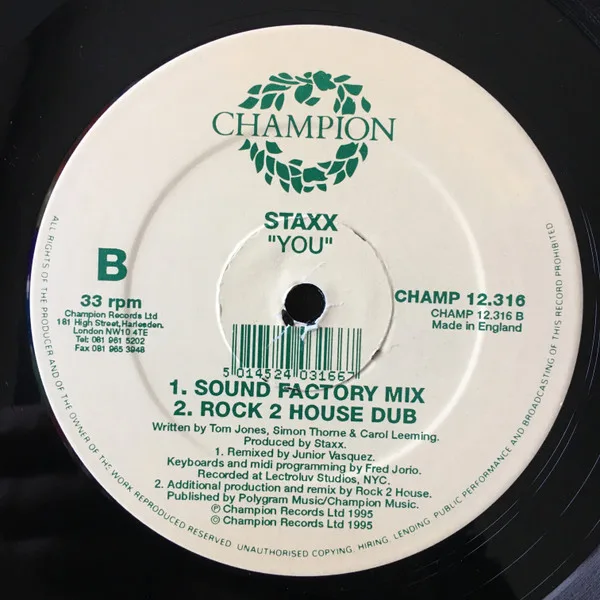 Album cover for You by Staxx