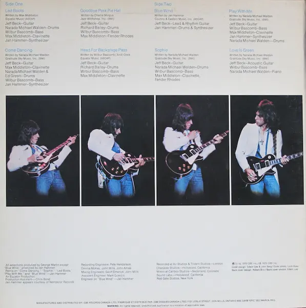 Jeff Beck - Wired - 1976 -Fusion, Jazz-Rock -Epic -Vinyl 1x LP, Album