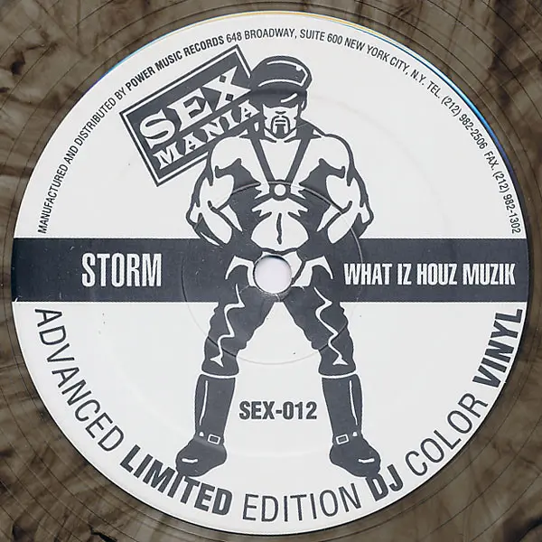 Storm Bryant - What Iz Houz Muzik, Electronic, House, 1994 - Sex Mania, US, Vinyl 1x 12", 33 ⅓ RPM, Limited Edition Transluce