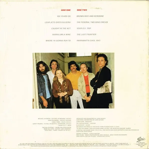 Redgum - Brown Rice & Kerosine, Rock, Folk Rock, Political, 1981 - Epic, Australia, Vinyl 1x LP, Album