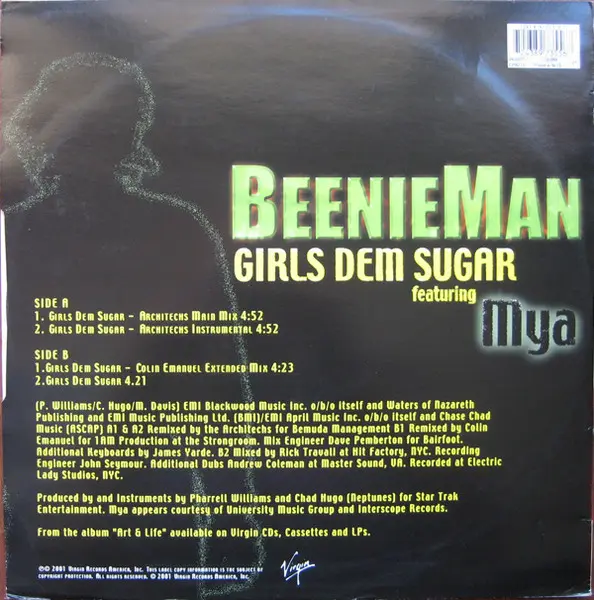 Beenie Man - Girls Dem Sugar, Electronic, Funk / Soul, Hip Hop, Contemporary R&B, Ragga HipHop, UK Garage, 2001 - Virgin, UK,