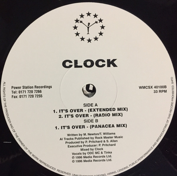 Clock - It's Over (Promo 2), Electronic, Euro House, 1996 - Power Station Recordings, UK, Vinyl 1x 12", 33 ⅓ RPM, Promo