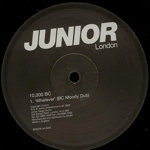 10,000 BC - Whatever, Electronic, Tribal House, 2002 - Junior London, UK, Vinyl 1x 12"