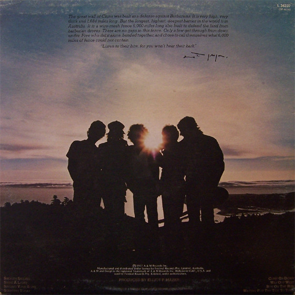 Dingoes, The - Five Times The Sun, Rock, Blues Rock, Country Rock, 1977 - A&M Records, Australia, Vinyl 1x LP, Album