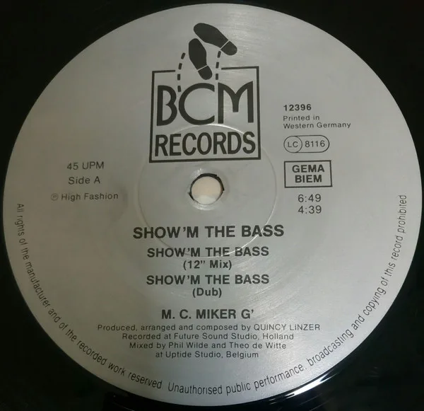 Album cover for Show'm The Bass by MC Miker G