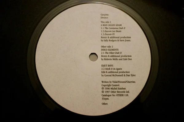 Album cover for Divorce (The Remixes) by Garçons