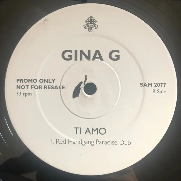 Gina G - Ti Amo, Electronic, Hard House, 1997 - Eternal, UK, Vinyl 1x 12", Promo