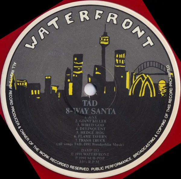 Tad - 8-Way Santa, Rock, Alternative Rock, Grunge, 1991 - Waterfront Records, Australia, Vinyl 1x LP, Album Red