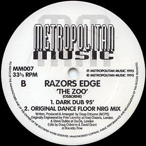 Razor's Edge - The Zoo, Electronic, Techno, Trance, 1995 - Metropolitan Music, UK, Vinyl 1x 12", 33 ⅓ RPM
