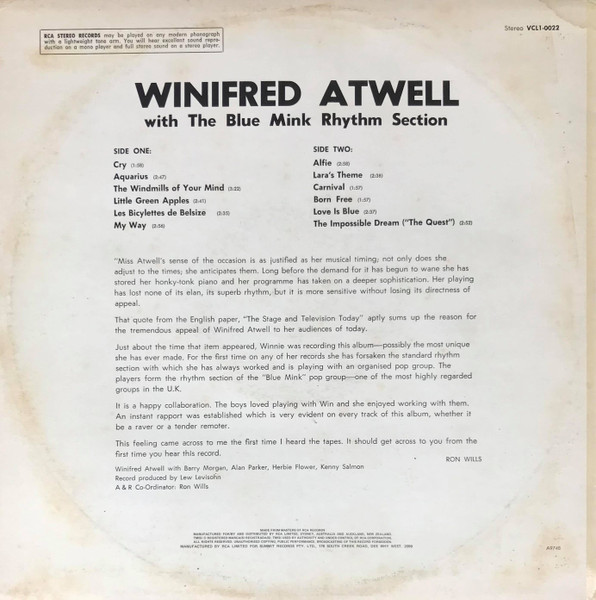 Album cover for Winifred Atwell - with the Blue Mink Rhythm Section by Winifred Atwell