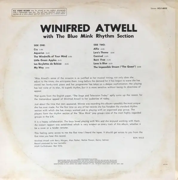 Album cover for Winifred Atwell - with the Blue Mink Rhythm Section by Winifred Atwell