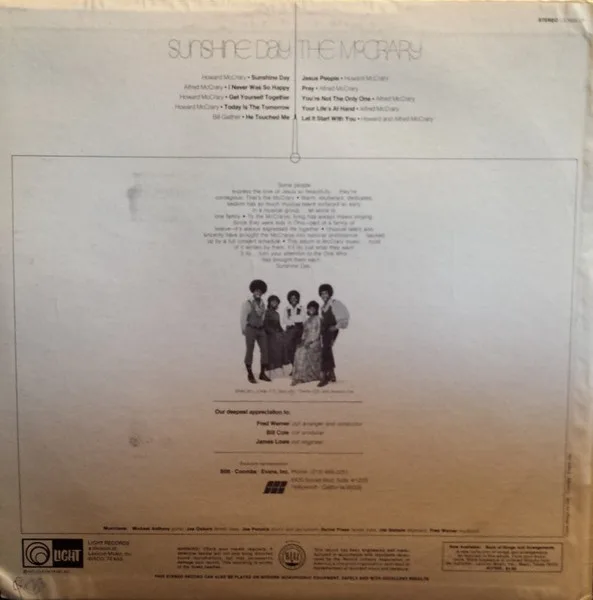 Album cover for Sunshine Day by McCrarys, The