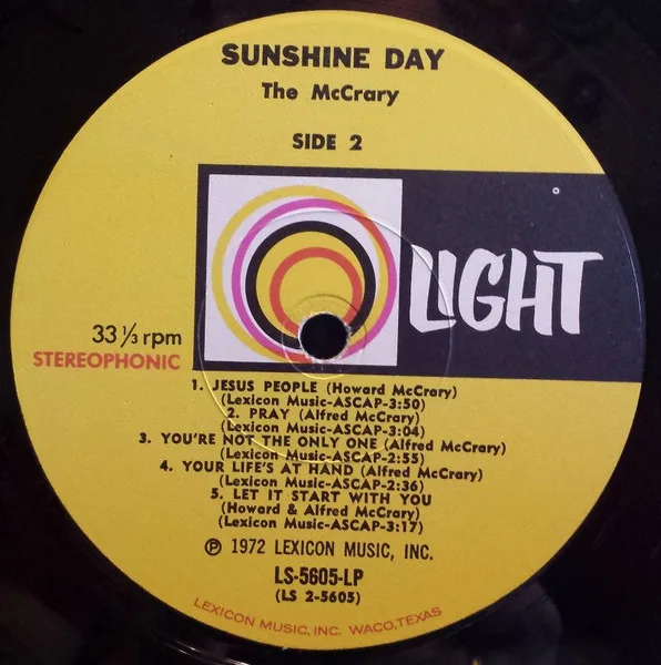 Album cover for Sunshine Day by McCrarys, The