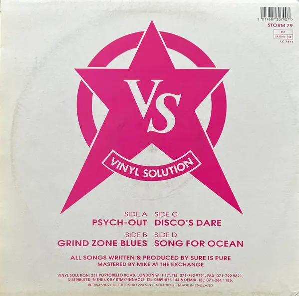 Sure Is Pure - The Out To Lunch EP - 1994 - Downtempo, House, Progressive House - Vinyl Solution - Vinyl 2x 12", 45 RPM, EP