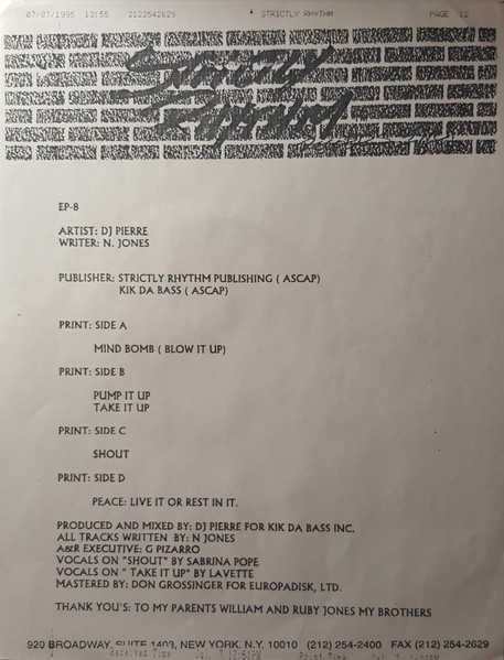 DJ Pierre - Mind Explosion EP, Electronic, Acid House, Deep House, House, 1995 - Strictly Rhythm, US, Vinyl 2x 12", 33 ⅓ RPM,