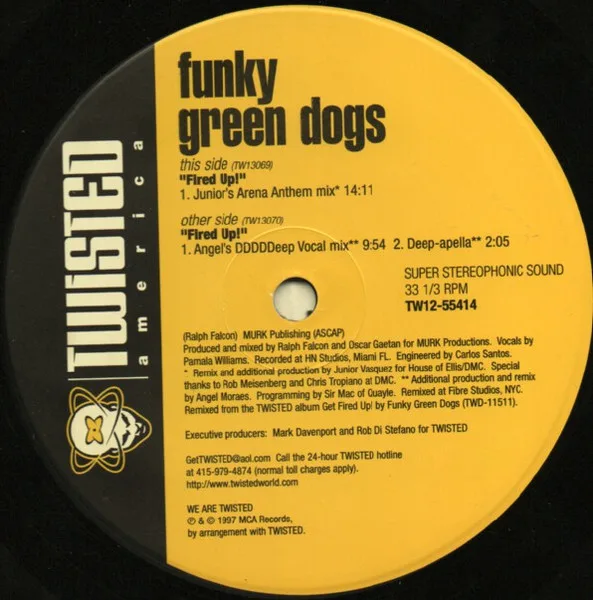 Album cover for Fired Up! (Junior Vasquez & Angel Moraes Remixes) by Funky Green Dogs