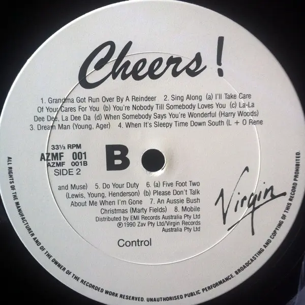 Maurie Fields - Cheers!, Jazz, Pop, Stage & Screen, Music Hall, 1990 - Virgin, Australia, Vinyl 1x LP, Album