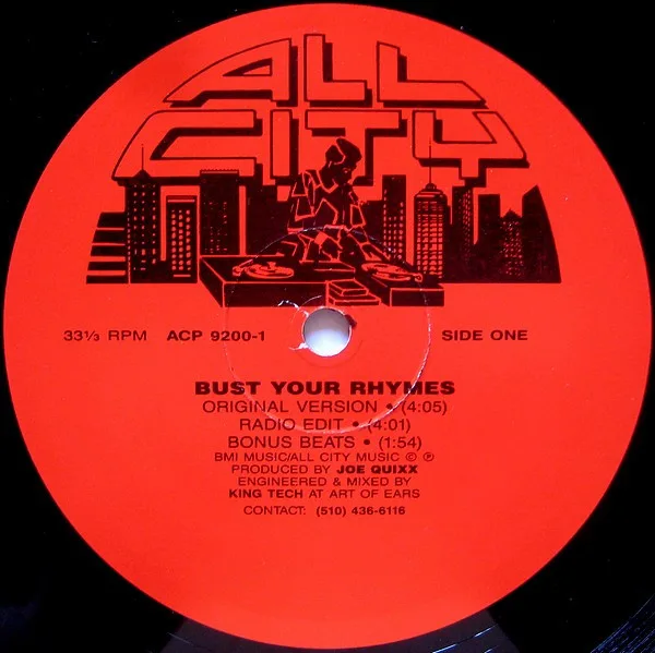 Album cover for Bust Your Rhymes / Unsolved Mysterme by All City Productions