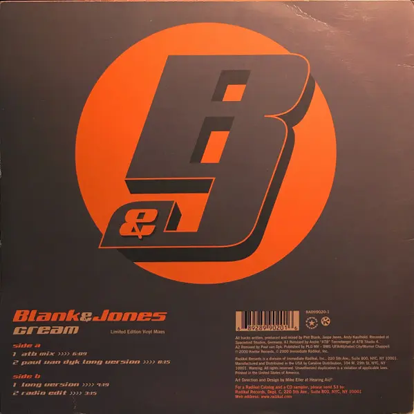 Album cover for Cream by Blank & Jones