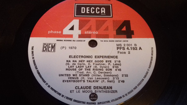Claude Denjean - Electronic Experience, Electronic, Jazz, Rock, Easy Listening, Lounge, Space-Age, Decca, France, Vinyl 1x LP